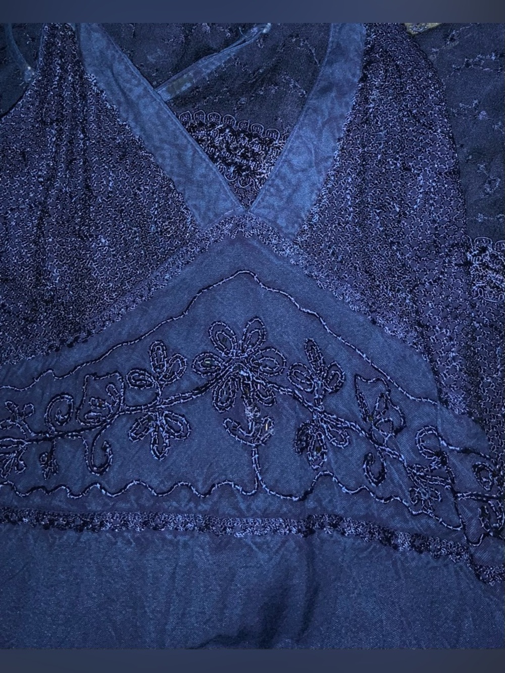 The Pyramid Collection Navy Blue Beaded Slip Dress - Picture 4 of 4